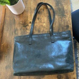 {Able} Black Leather Tote